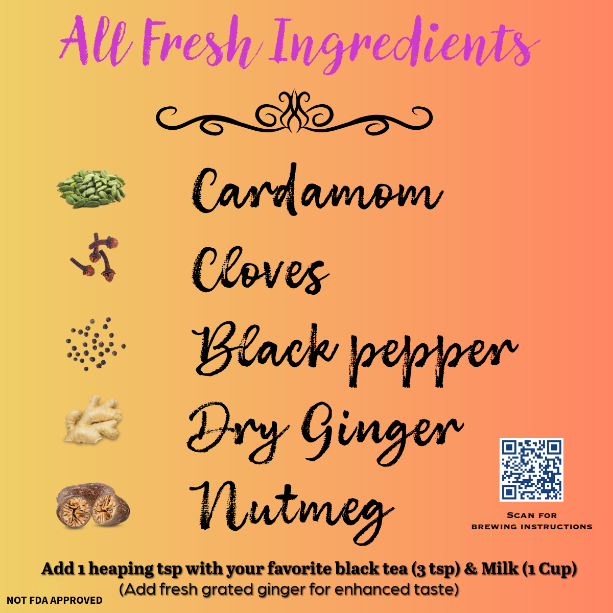Organic Indian Chai Masala Powder (20 cups)